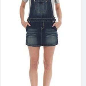 Wallflower Dark Blue Denim Overalls Mini Skirt Women's XL